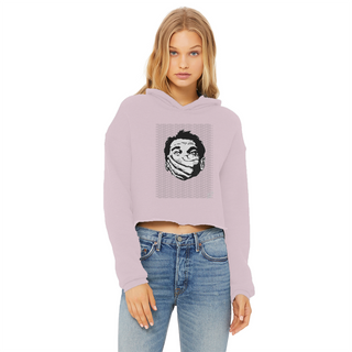 Buy light-pink Big Brother Obey Submit Comply Ladies Cropped Raw Edge Hoodie
