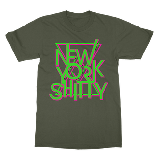 Buy army-green New York Shitty Retro Classic Adult T-Shirt