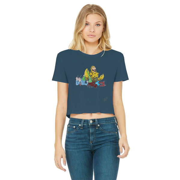 Lobsta Origins Classic Women's Cropped Raw Edge T-Shirt