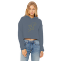 TopLobsta double line logo Ladies Cropped Raw Edge Hoodie