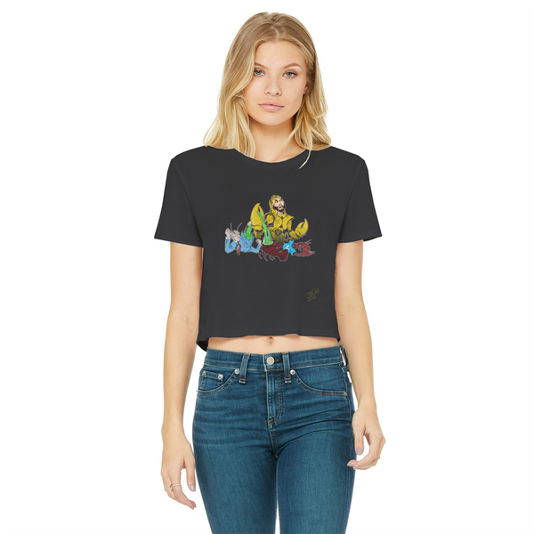 Lobsta Origins Classic Women's Cropped Raw Edge T-Shirt