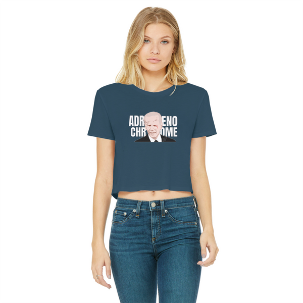 ADRENOCHROME Classic Women's Cropped Raw Edge T-Shirt