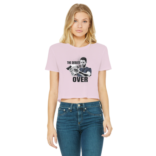The Debate is Over Classic Women's Cropped Raw Edge T-Shirt