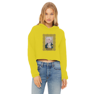 Buy yellow Consistent Ladies Cropped Raw Edge Hoodie