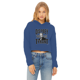 Buy royal-blue Disobey Cuomo Ladies Cropped Raw Edge Hoodie