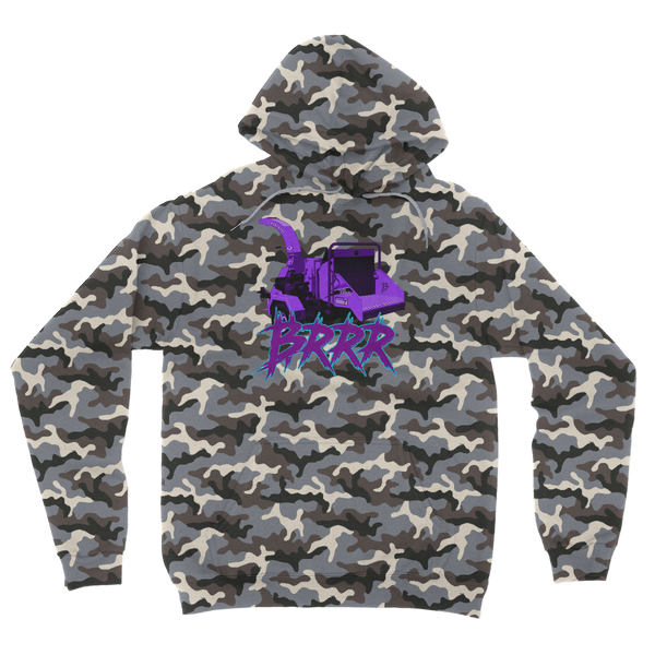 Wood chipper go BRRR BTC Camouflage Adult Hoodie