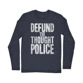 Buy navy Defund the Thought Police Classic Long Sleeve T-Shirt