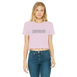 Buy light-pink Loser Brigade SVU Classic Women's Cropped Raw Edge T-Shirt