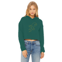 TopLobsta double line logo Ladies Cropped Raw Edge Hoodie