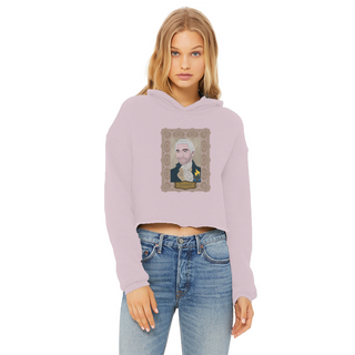 Buy light-pink Consistent Ladies Cropped Raw Edge Hoodie