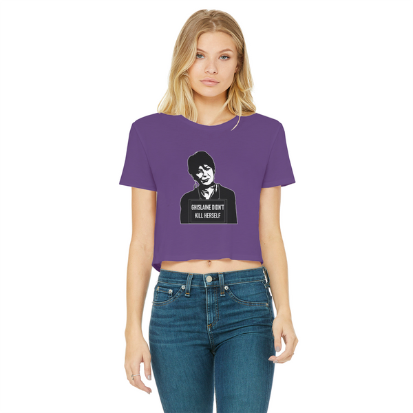 Ghislaine Didn't Classic Women's Cropped Raw Edge T-Shirt