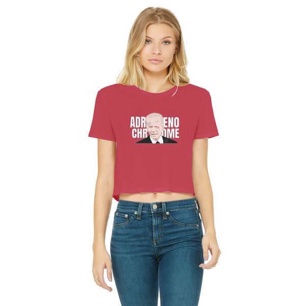 ADRENOCHROME Classic Women's Cropped Raw Edge T-Shirt
