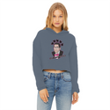 Anatomy of the Smith Ladies Cropped Raw Edge Hoodie