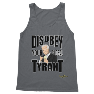 Buy dark-grey Disobey Your Global Tyrant Biden Classic Adult Vest Top