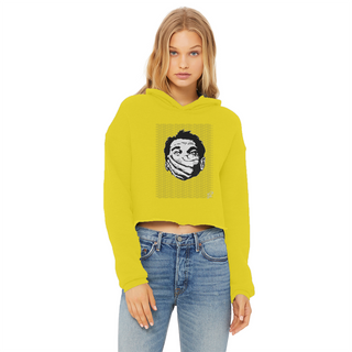 Buy yellow Big Brother Obey Submit Comply Ladies Cropped Raw Edge Hoodie