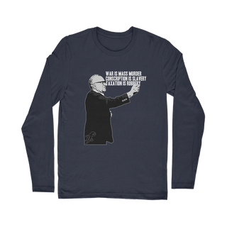 Buy navy Taxation is Robbery Rothbard B&W Classic Long Sleeve T-Shirt