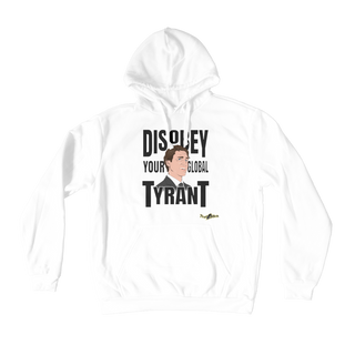 Buy white Disobey Your Global Tyrant Trudeau Premium Adult Hoodie
