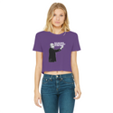 Taxation is Robbery Rothbard B&W Classic Women's Cropped Raw Edge T-Shirt