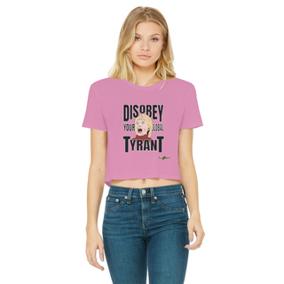 Buy azalea Disobey Your Global Tyrant Hillary Classic Women's Cropped Raw Edge T-Shirt