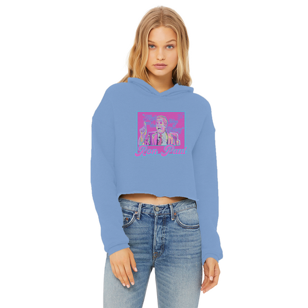 High on Liberty RP Ladies Cropped Raw Edge Hoodie