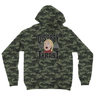 Buy green-camo Disobey Your Global Tyrant Hillary Camouflage Adult Hoodie