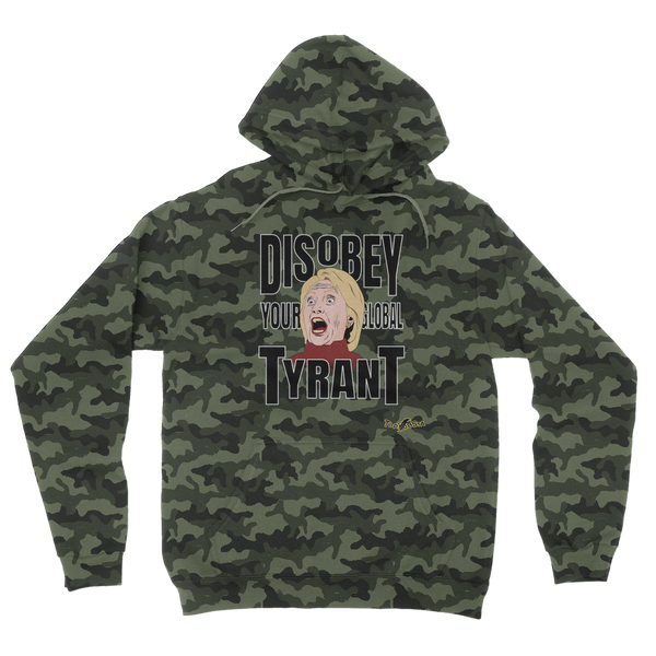 Disobey Your Global Tyrant Hillary Camouflage Adult Hoodie
