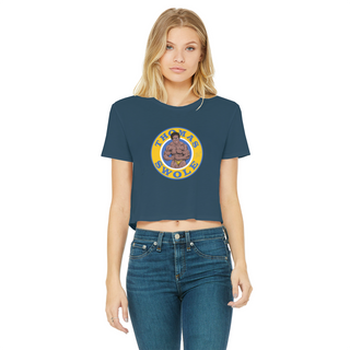 Buy navy Thomas Swole Classic Women's Cropped Raw Edge T-Shirt