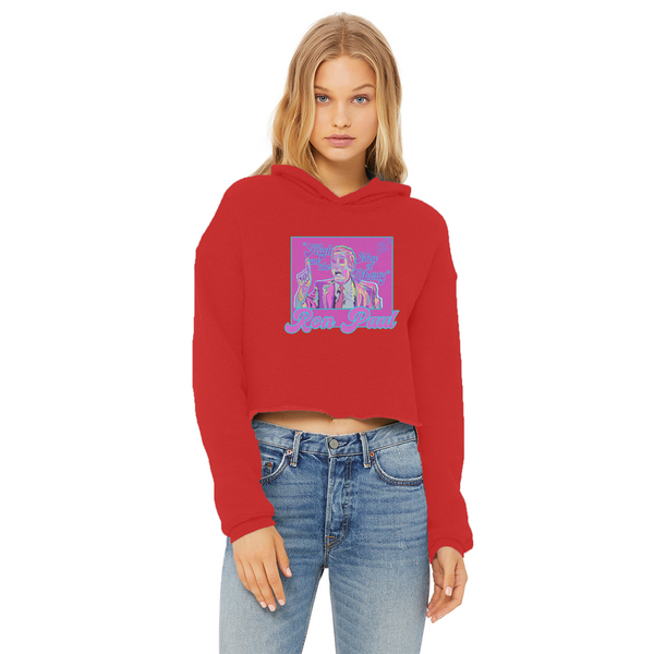 High on Liberty RP Ladies Cropped Raw Edge Hoodie