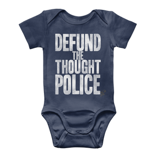 Buy navy Defund the Thought Police Classic Baby Onesie Bodysuit