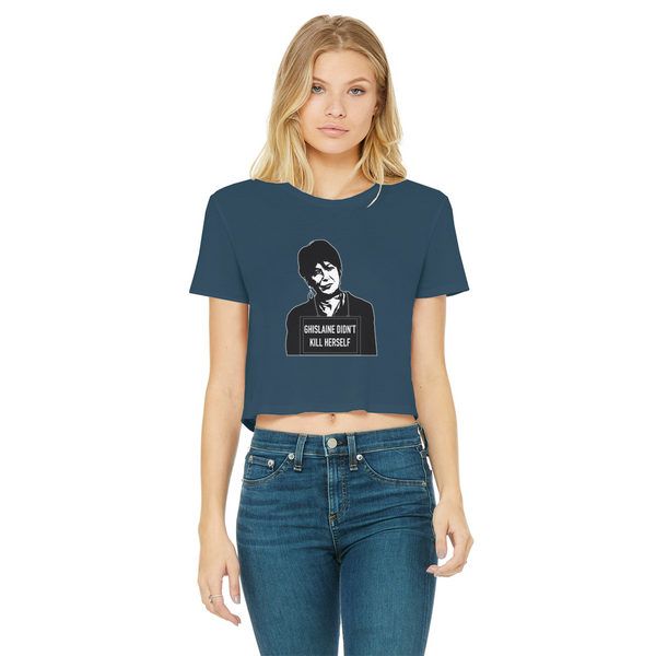 Ghislaine Didn't Classic Women's Cropped Raw Edge T-Shirt