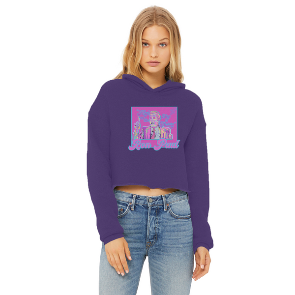 High on Liberty RP Ladies Cropped Raw Edge Hoodie