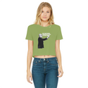 Taxation is Robbery Rothbard B&W Classic Women's Cropped Raw Edge T-Shirt