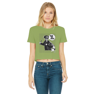 Buy kiwi Wear the Mask Classic Women's Cropped Raw Edge T-Shirt