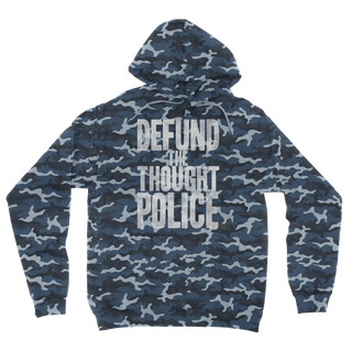Buy blue-camo Defund the Thought Police Camouflage Adult Hoodie