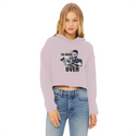 The Debate is Over Ladies Cropped Raw Edge Hoodie