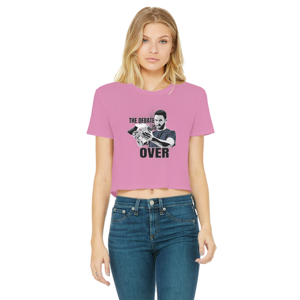 The Debate is Over Classic Women's Cropped Raw Edge T-Shirt