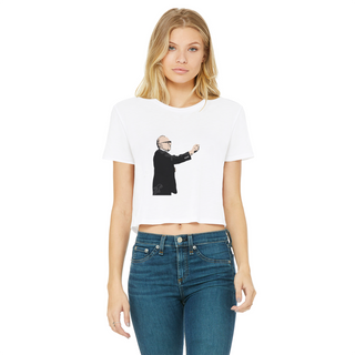 Taxation is Robbery Rothbard Classic Women's Cropped Raw Edge T-Shirt