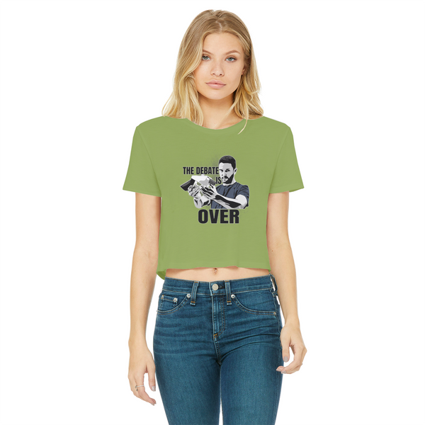 The Debate is Over Classic Women's Cropped Raw Edge T-Shirt