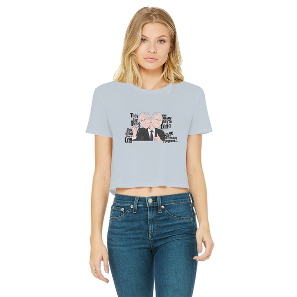 They Lie Classic Women's Cropped Raw Edge T-Shirt