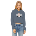 ADRENOCHROME Ladies Cropped Raw Edge Hoodie