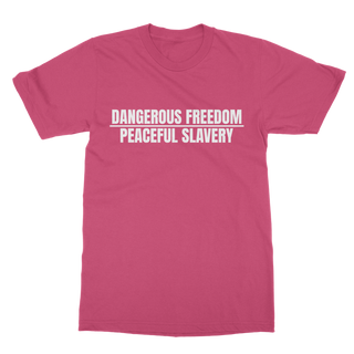 Buy hot-pink Dangerous Freedom Classic Adult T-Shirt