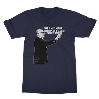 Buy navy Taxation is Robbery Rothbard B&W Classic Adult T-Shirt