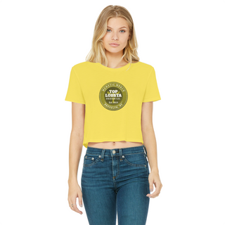 Buy daisy TopLobsta Retro logo Classic Women's Cropped Raw Edge T-Shirt