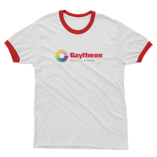 Buy white-red Gaytheon Adult Ringer T-Shirt
