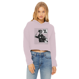 Buy light-pink Wear the Mask Ladies Cropped Raw Edge Hoodie
