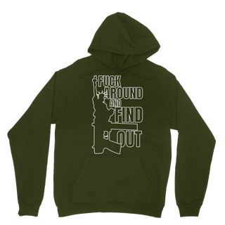 Buy dark-green Fuck Around and Find Out Classic Adult Hoodie
