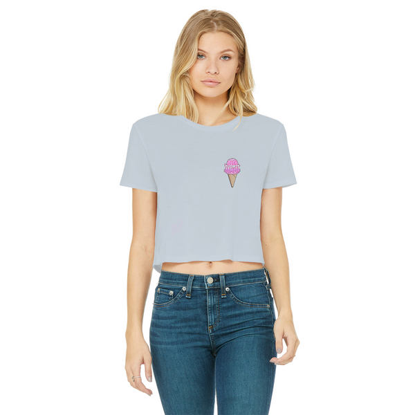 Obey. Submit. Comply. Ice cream Classic Women's Cropped Raw Edge T-Shirt