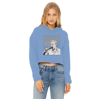 Buy light-blue DiBlasio Sucks Ladies Cropped Raw Edge Hoodie