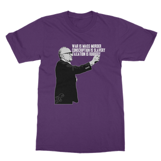 Buy purple Taxation is Robbery Rothbard B&W Classic Adult T-Shirt