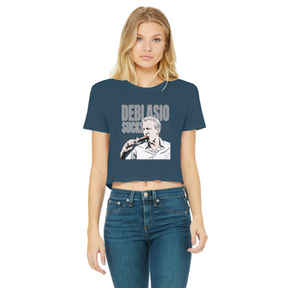 Buy navy DiBlasio Sucks Classic Women's Cropped Raw Edge T-Shirt